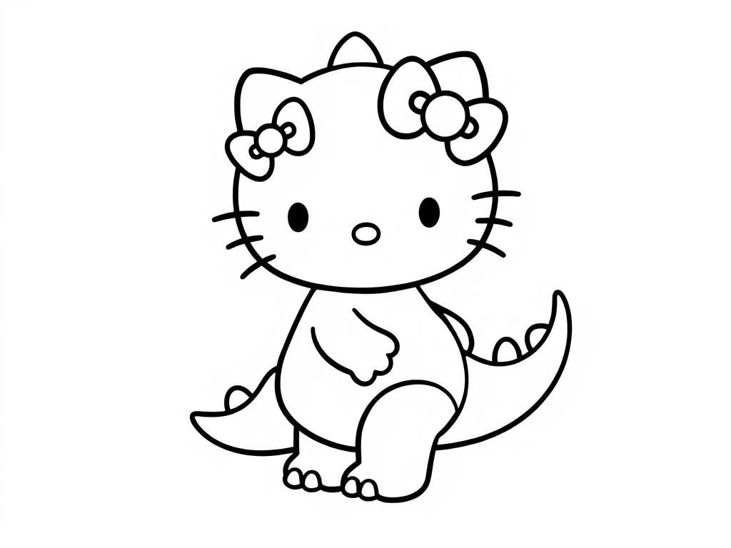 Preview of Hello Kitty dressed as a dinosaur