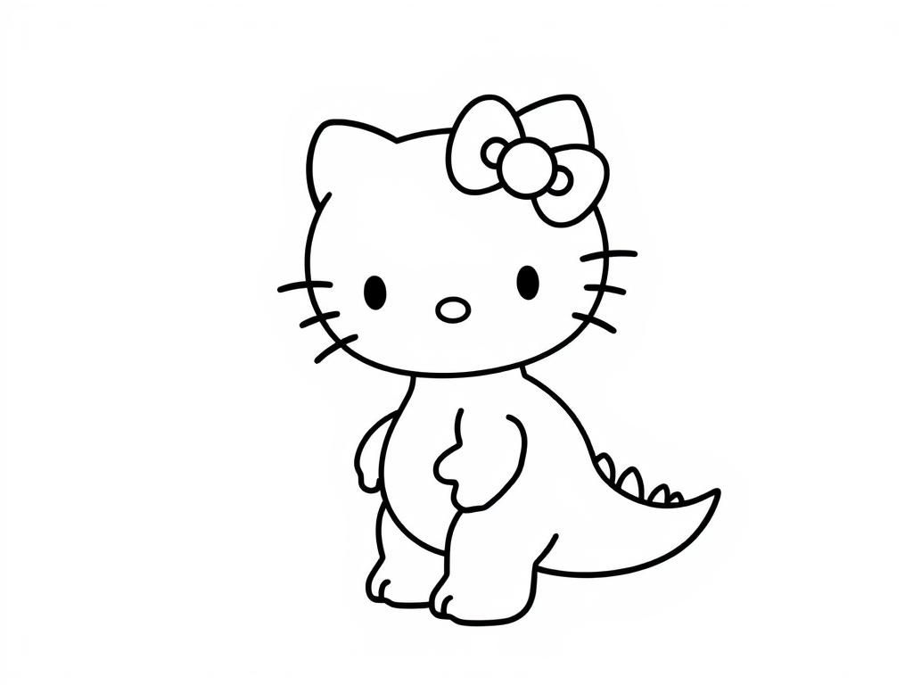 Preview of Hello Kitty dressed as a dinosaur