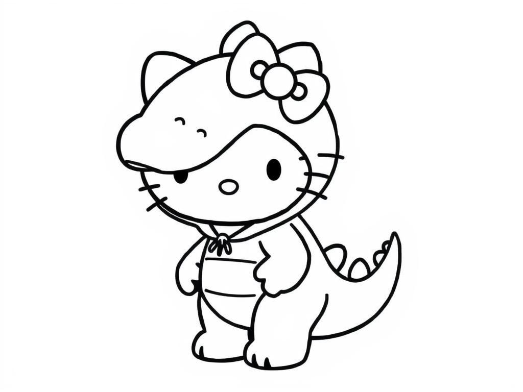 Preview of Hello Kitty dressed up in a dinosaur suit