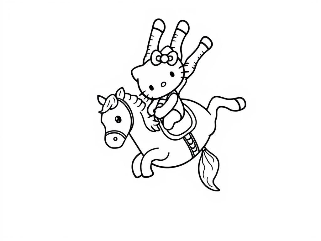 Preview of Hello Kitty upside down on a horse