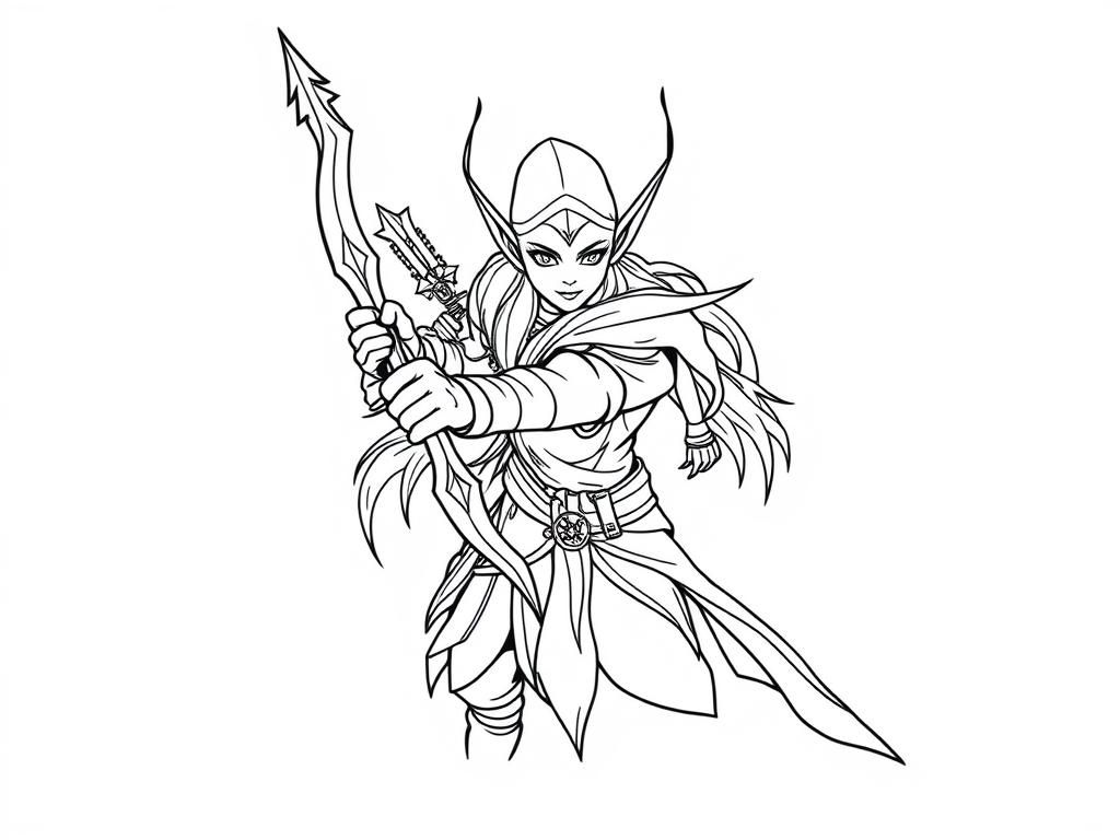 Fantasy Warrior Coloring Page