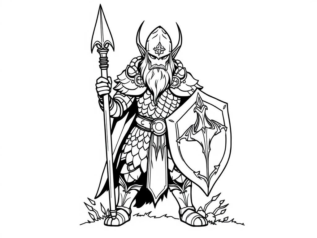 Viking Warrior Coloring Page