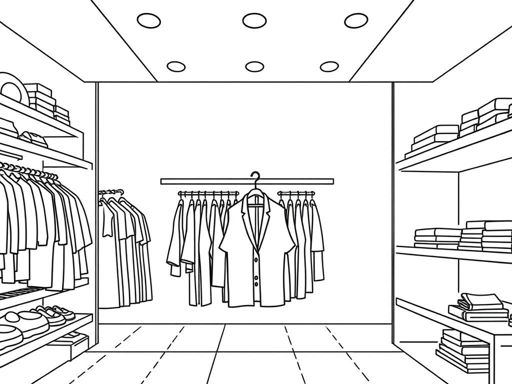 Walk-in Closet Organizer Coloring Page