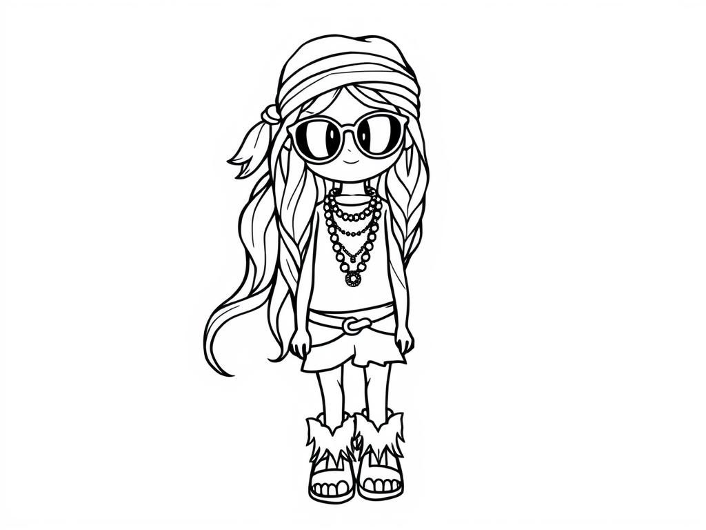 Fashionable Girl Coloring Page