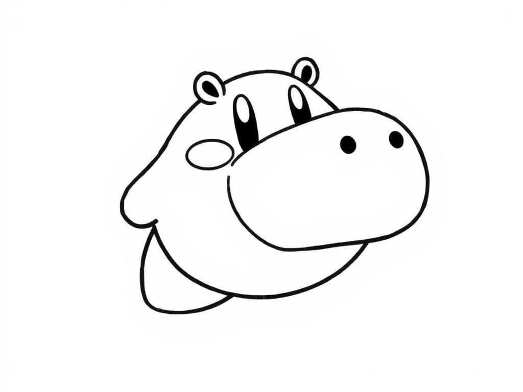 Kleurplaat van een nijlpaard