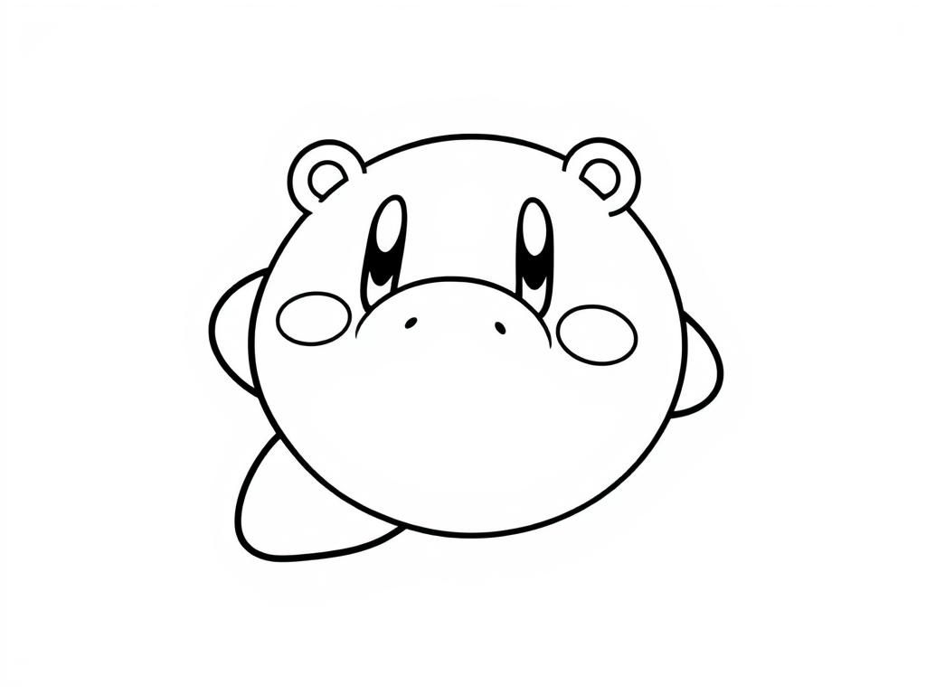 Kleurplaat van Kirby's gezicht