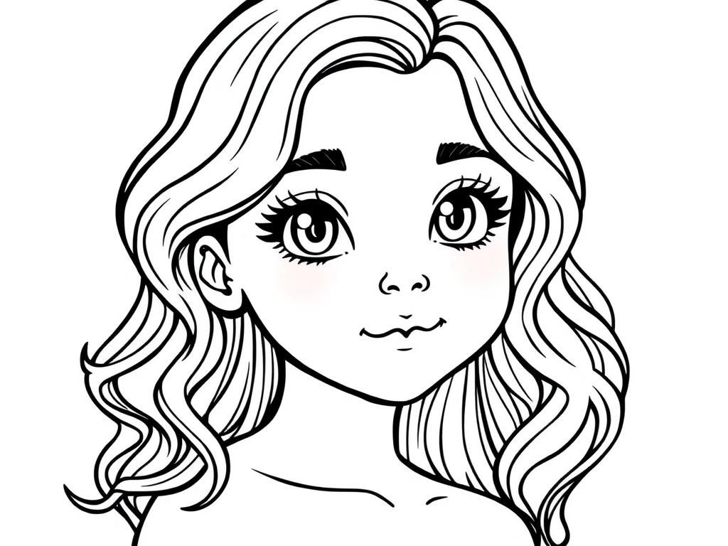 Girl Portrait Coloring Page