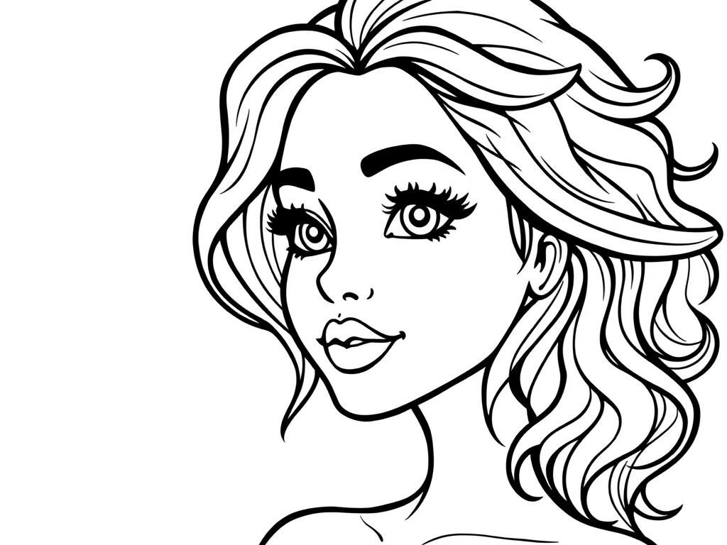 Beautiful Woman Coloring Page
