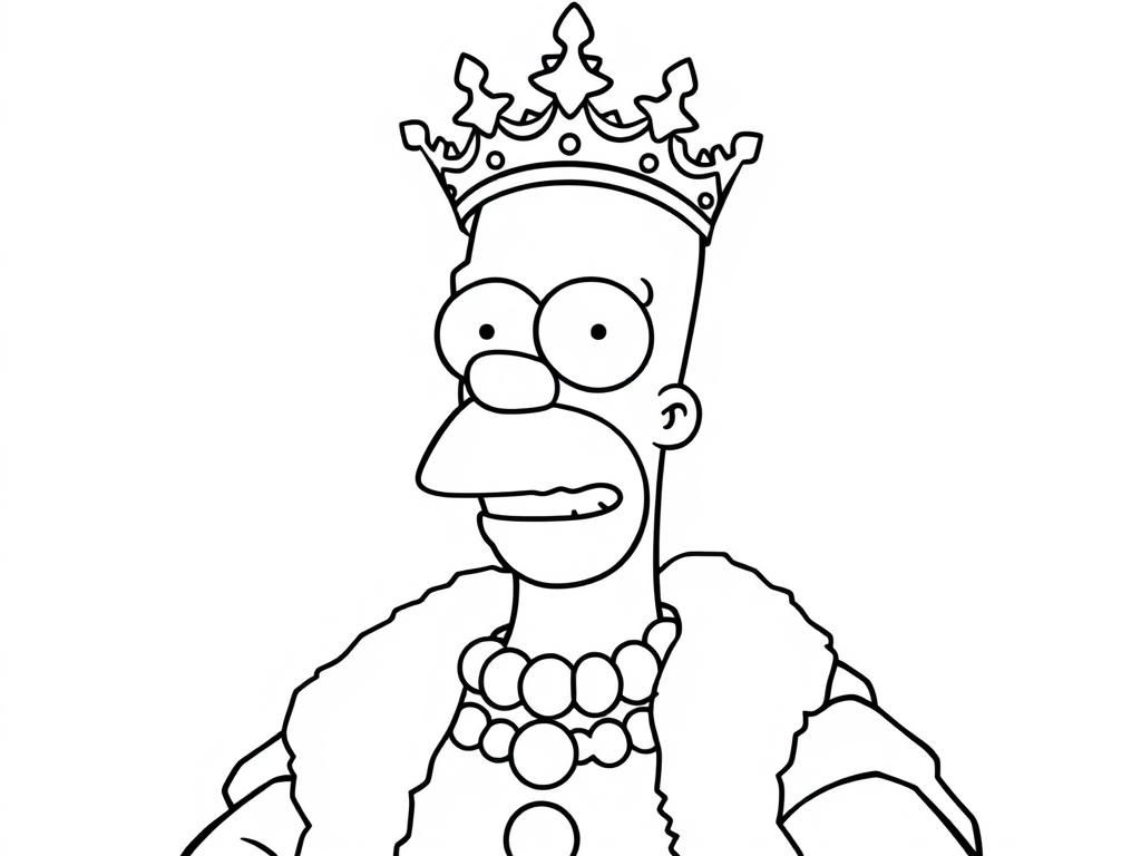 Homer Simpson as a king