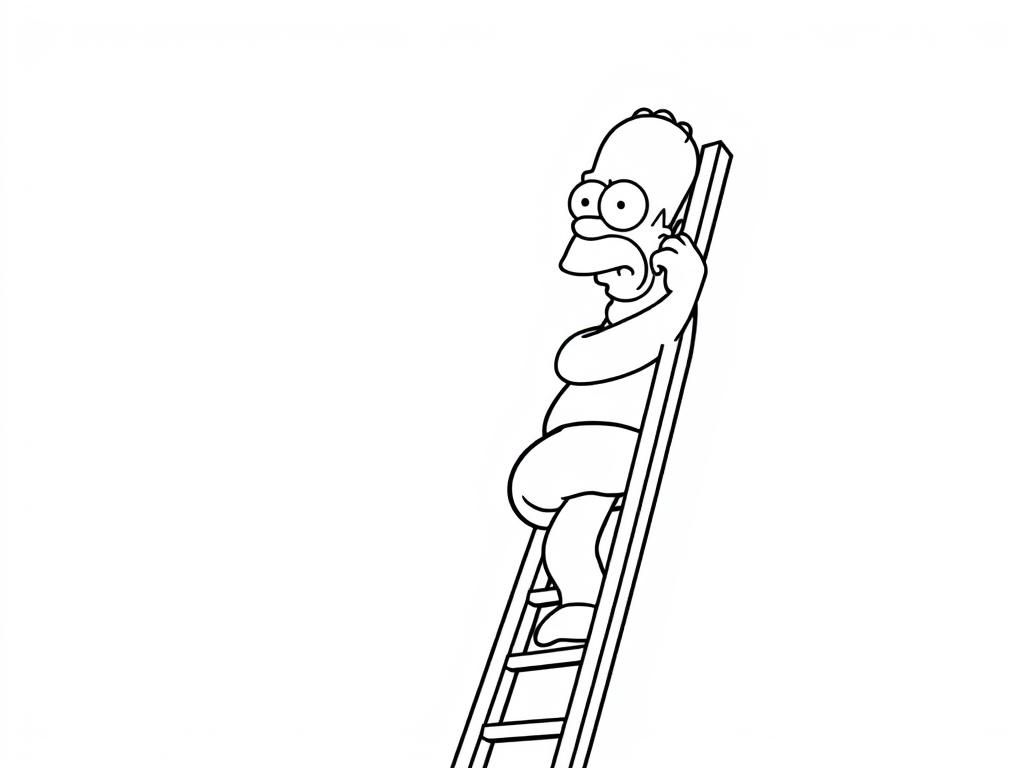 homer simpson climbing a ladder