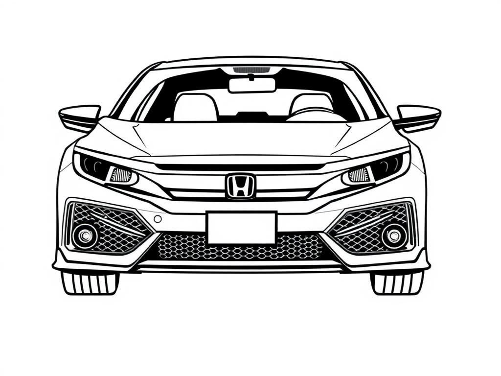 Honda Car Coloring Page