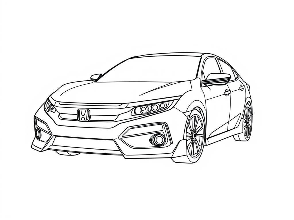 Honda Car Coloring Page