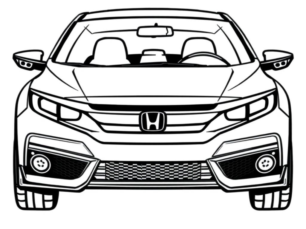 Honda Car Coloring Page