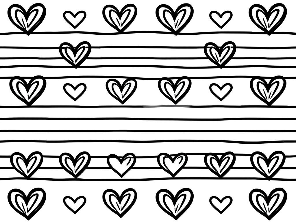 Heart Pattern Coloring Page