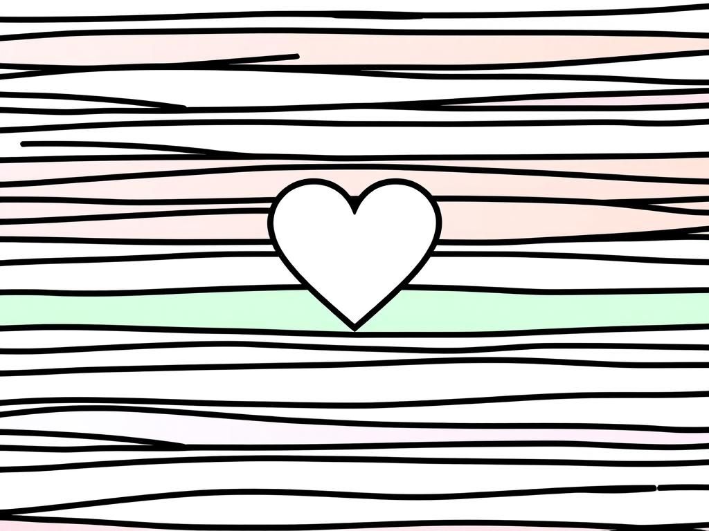 Heart on Stripes Coloring Page
