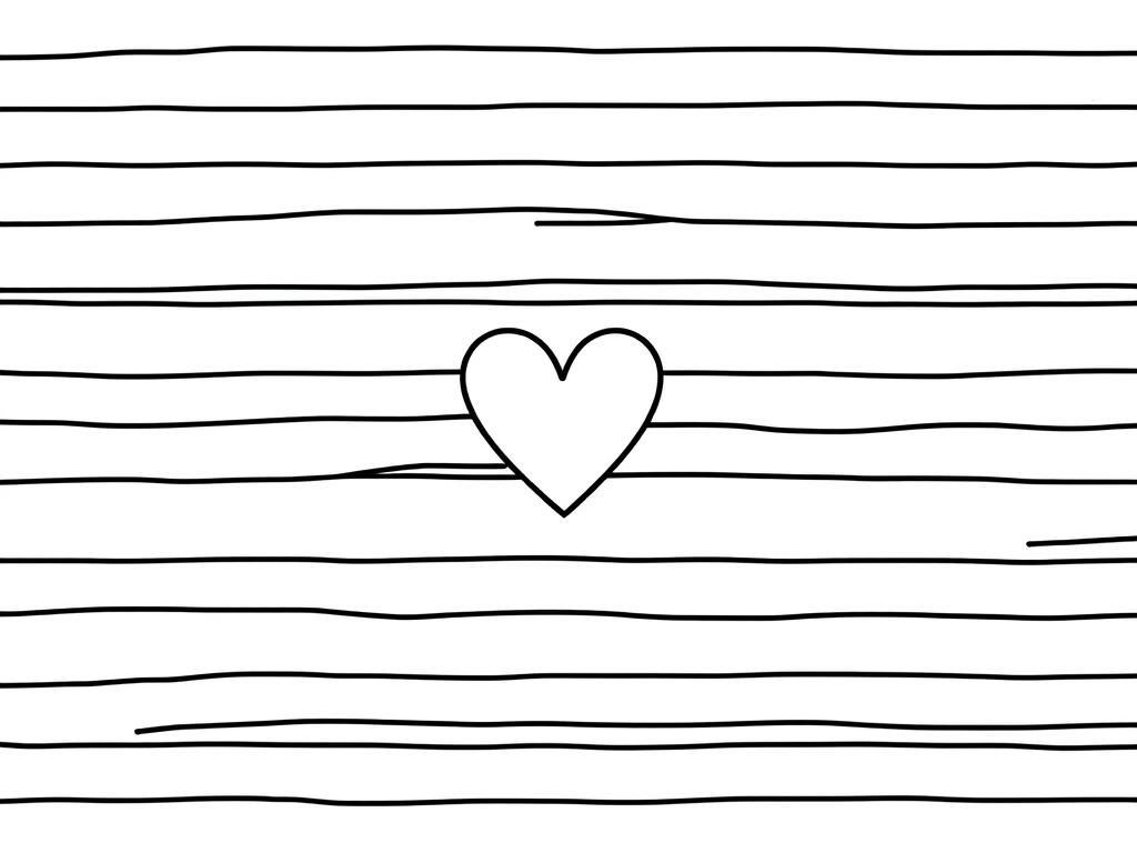Heart on Stripes Coloring Page