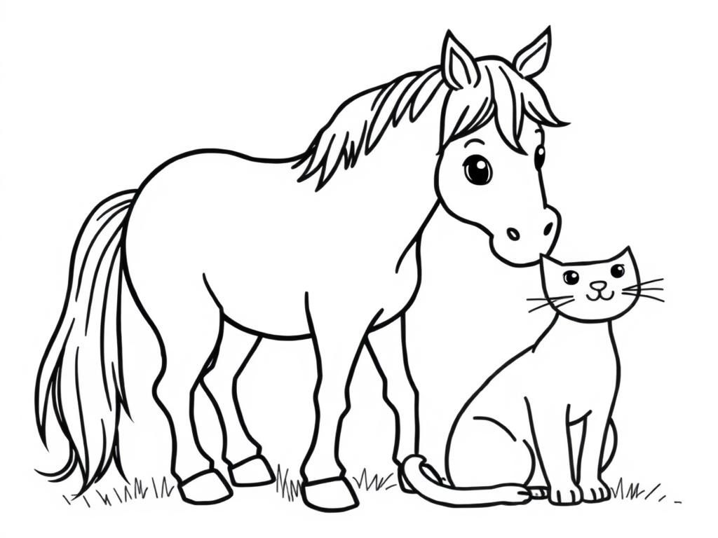 Preview of Horse and a cat