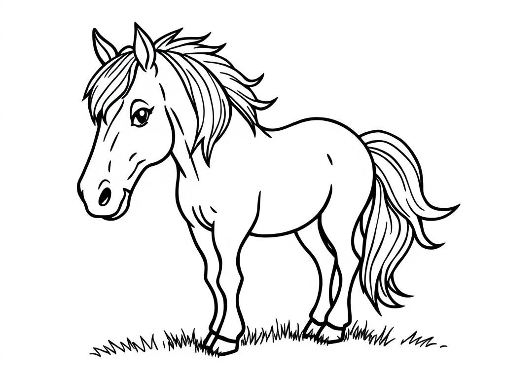 Horse Coloring Page: Equine Art for Kids