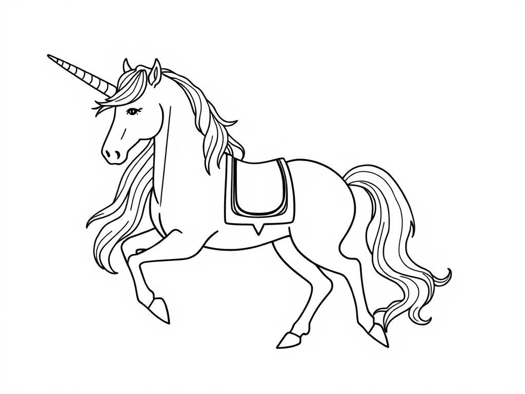 horse marrying a unicorn - Free Printable Coloring Page