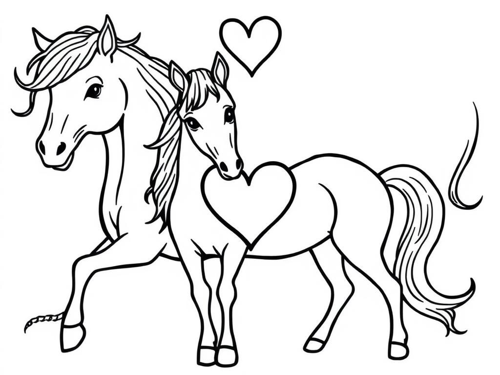 Horse Coloring Page: Nature's Harmony