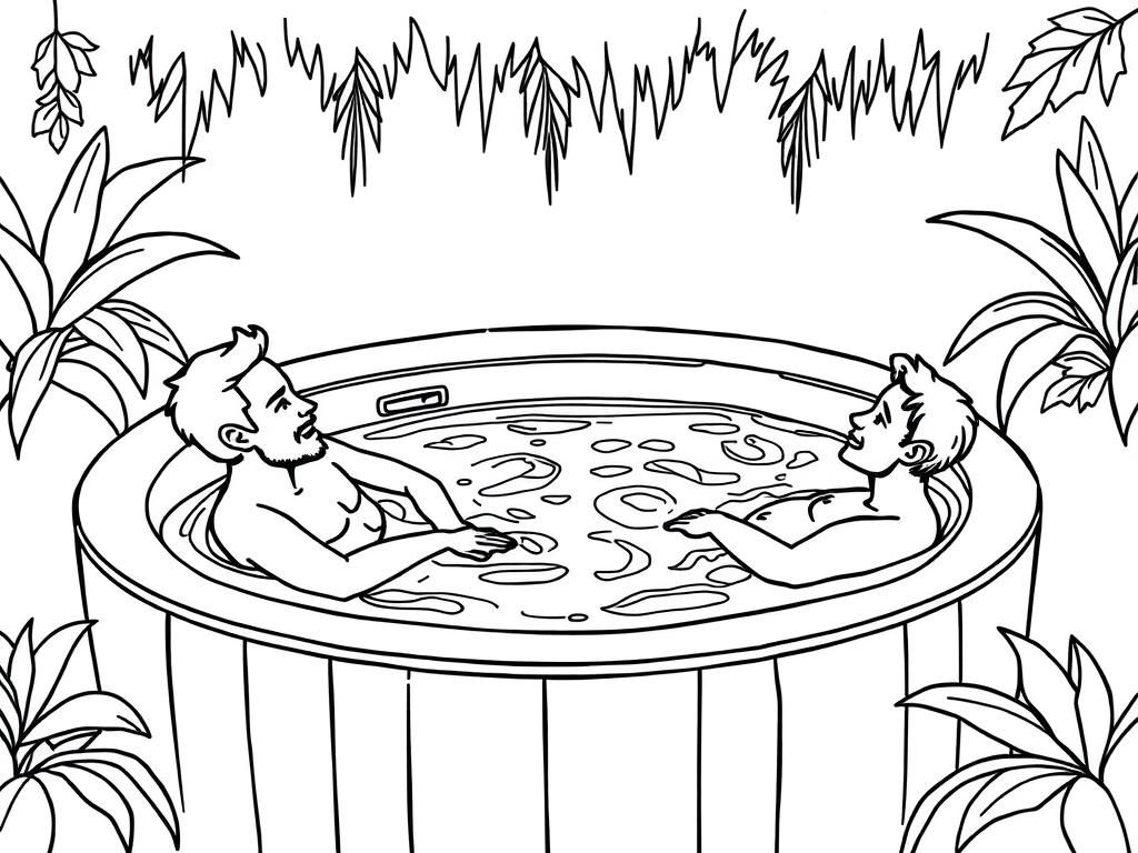 Hot tub guys chilling