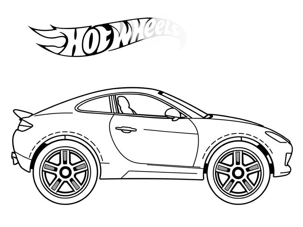 Hot Wheels Sports Car Coloring Page