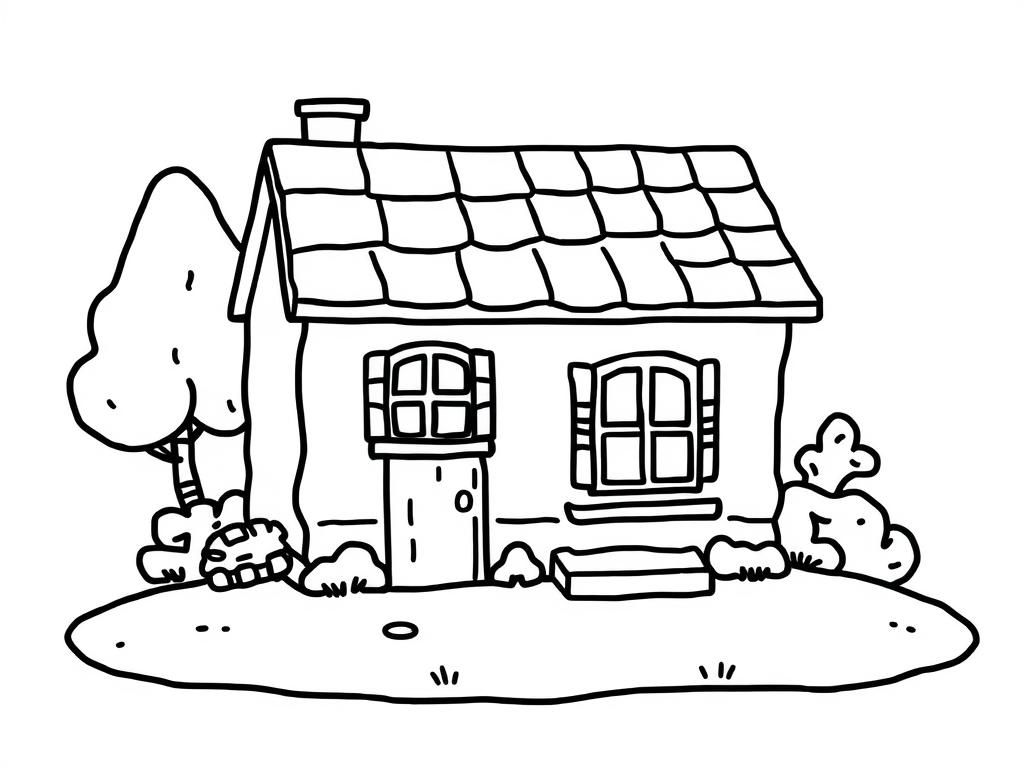 House Coloring Page