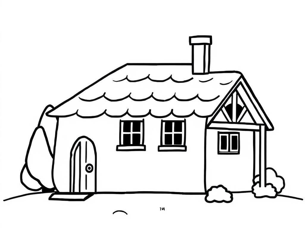 Cute House Coloring Page