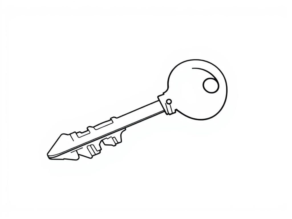 Key Coloring Page for Kids