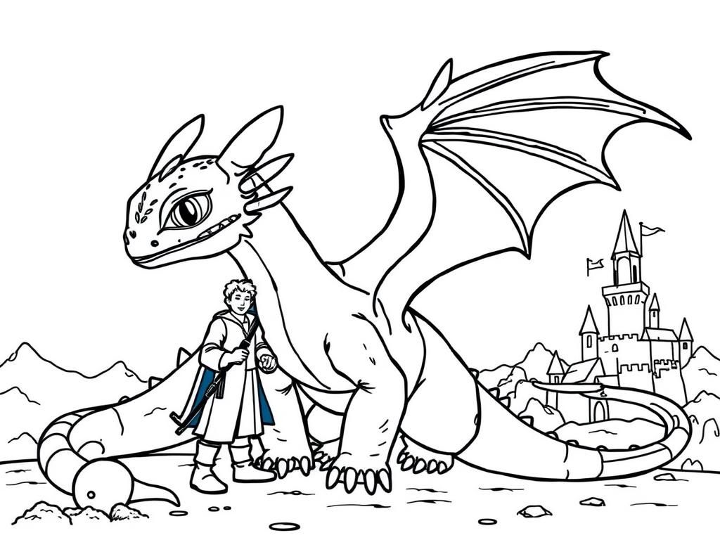 Preview of "how to train your dragon" dragon with the trainer and kingdom