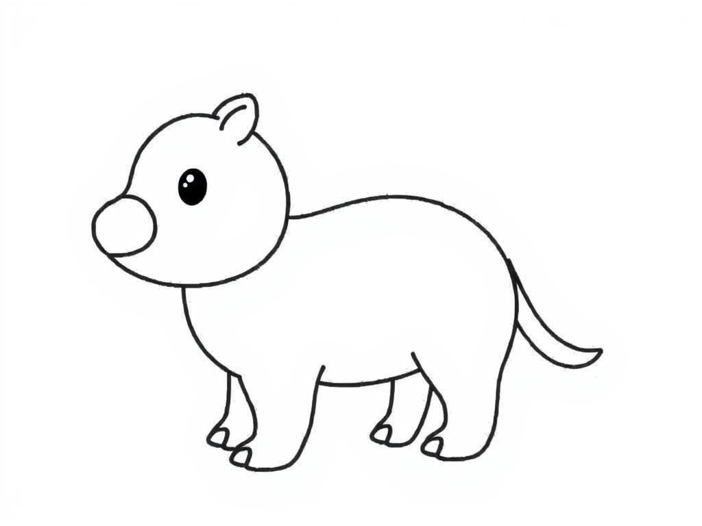 Coloring Page of a Cute Bear