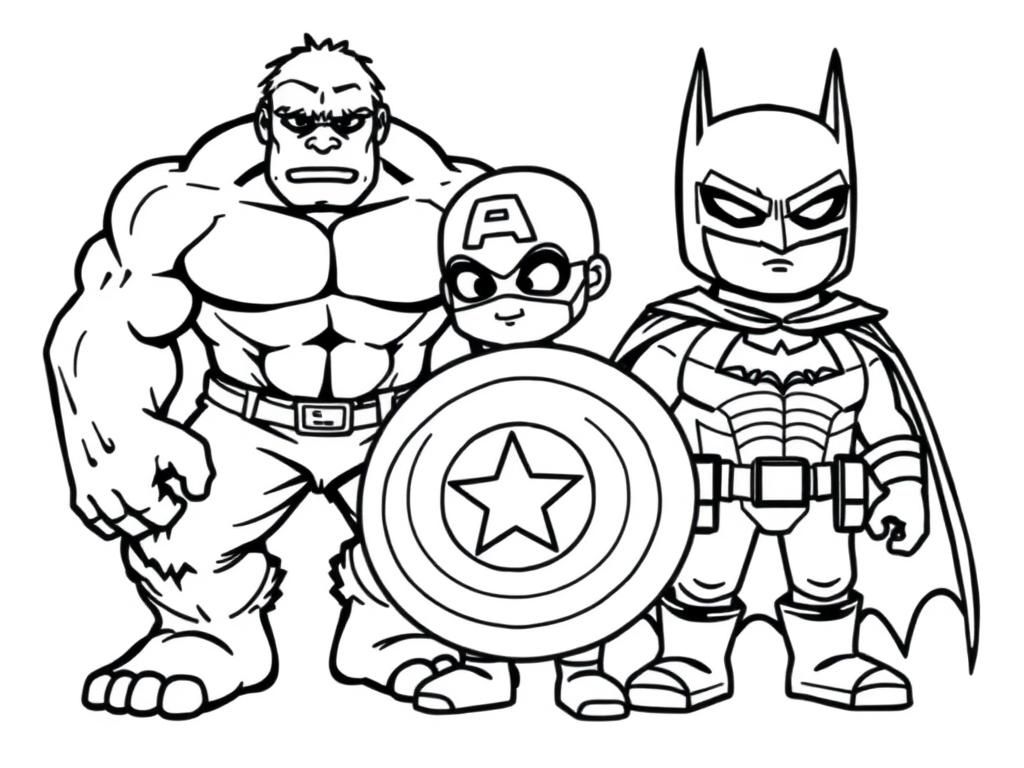 Superhero Friends Coloring Page