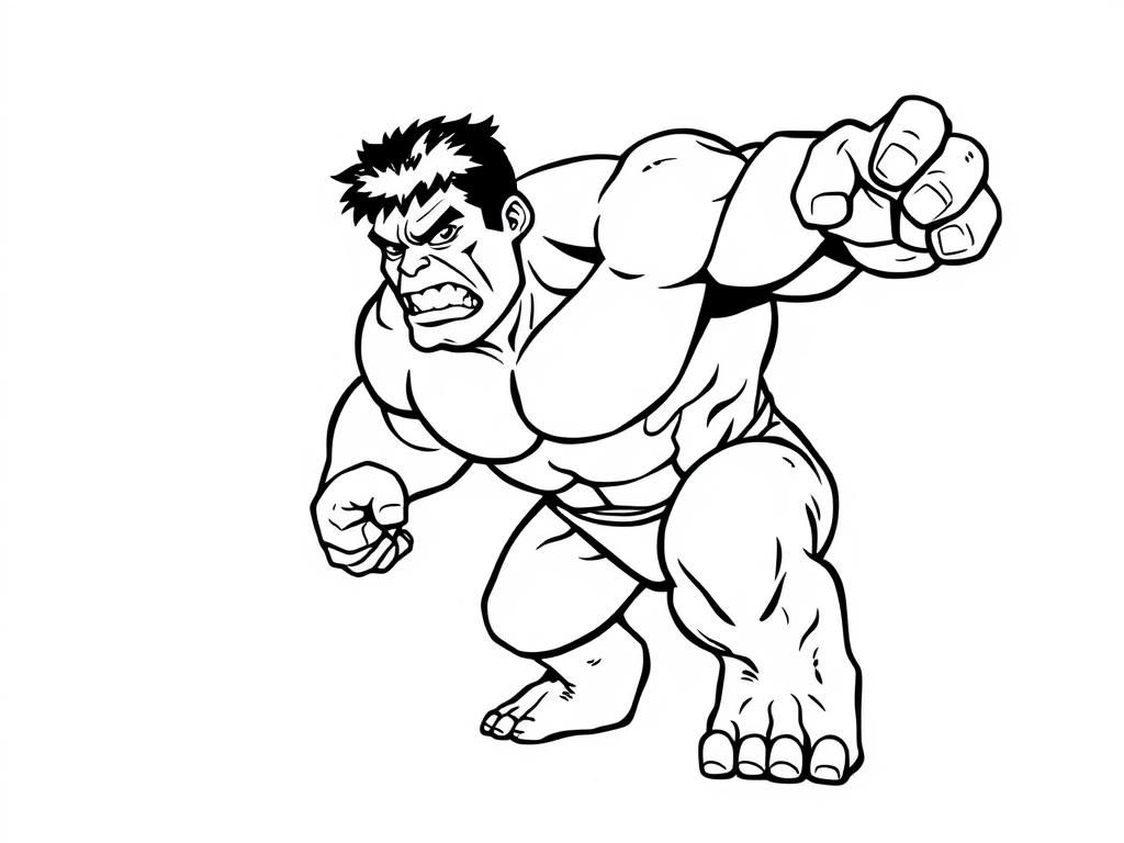 Hulk Superhero Coloring Page