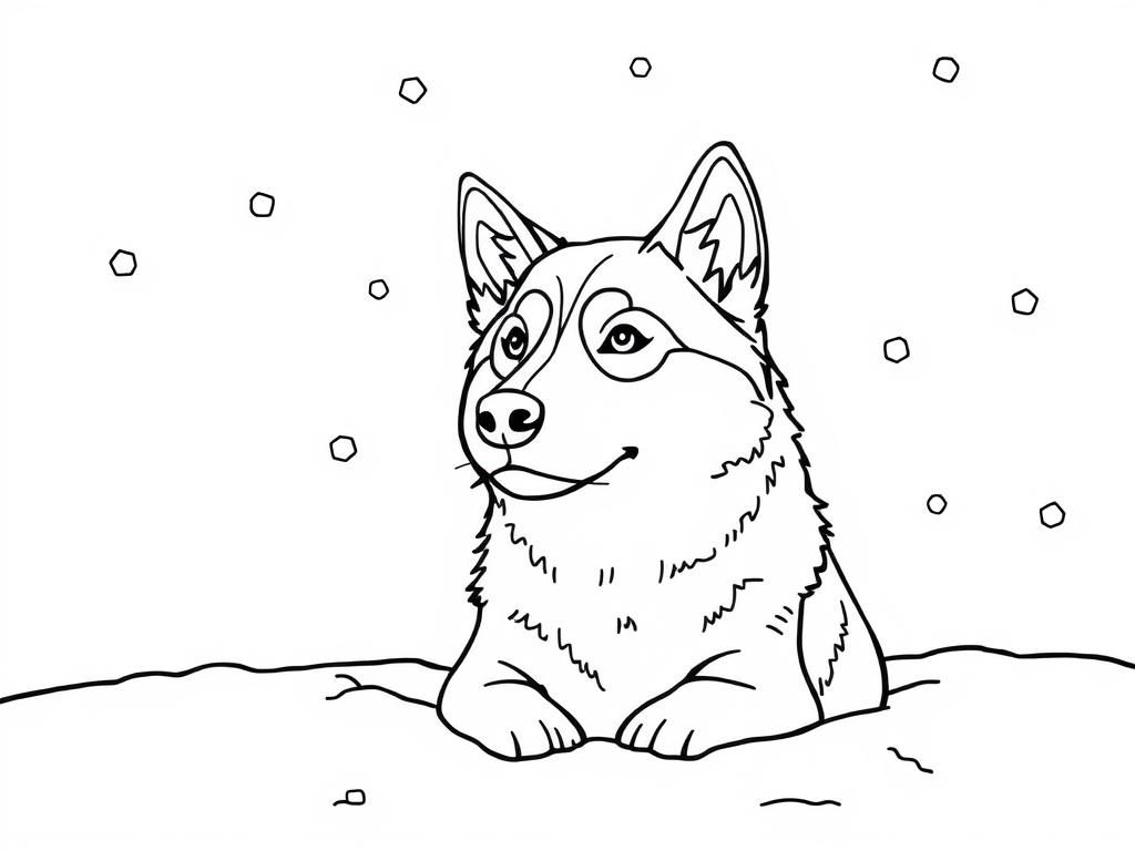 Huski in snow