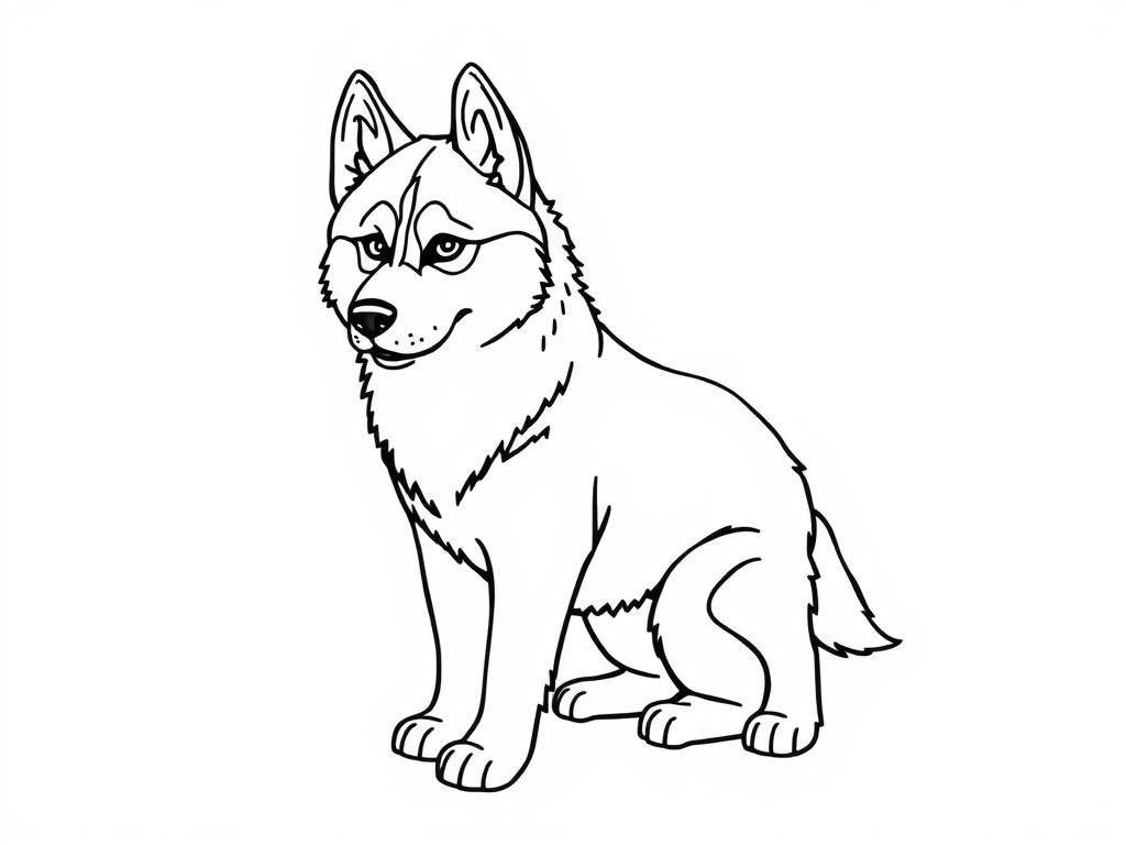 Husky Dog Coloring Page