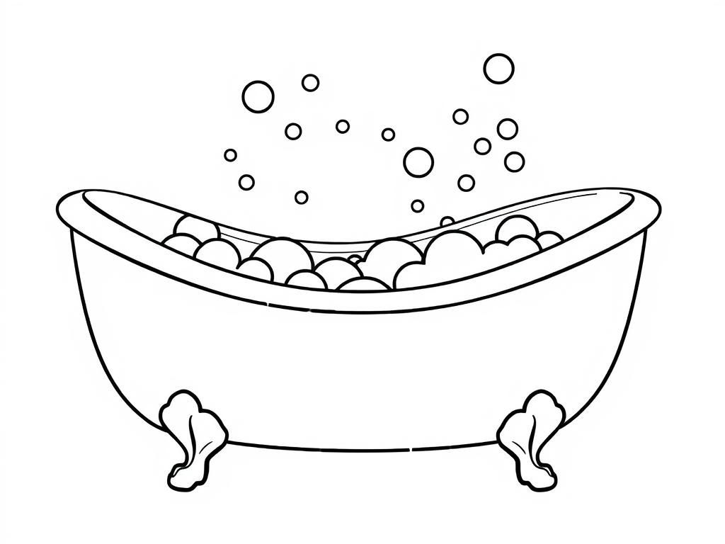 Bathtub Bubble Bath Coloring Page