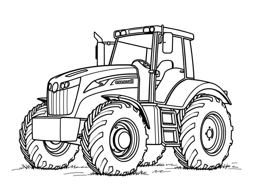 Tractor Coloring Page for Kids