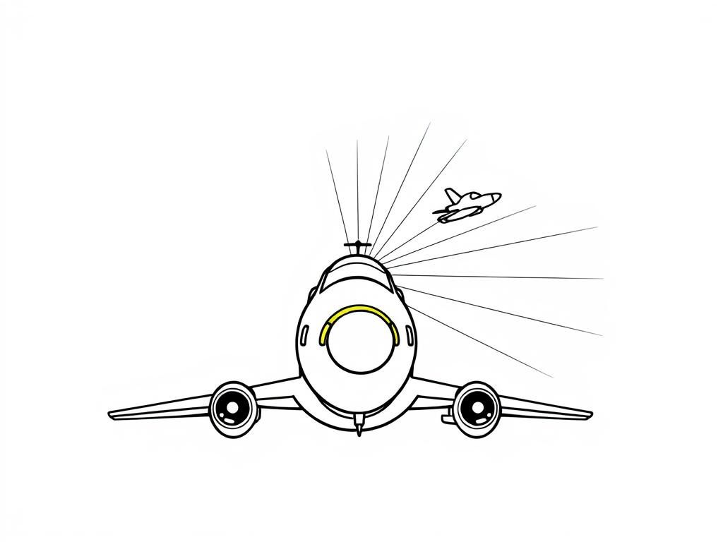 In an Ipad, generate: A airplane shooting an array of lasers through the front of the ship towards another airplane smaller than the airplane shooting lasers