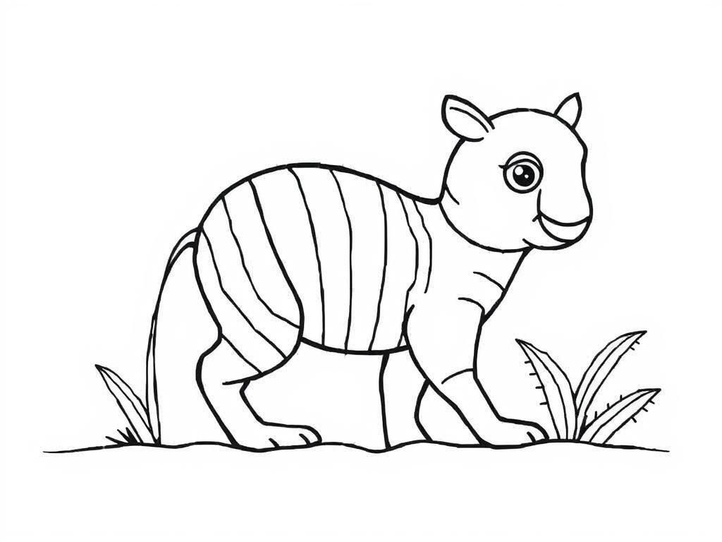 Kleurplaat van een babytapir: een leuke en leerzame activiteit voor kinderen