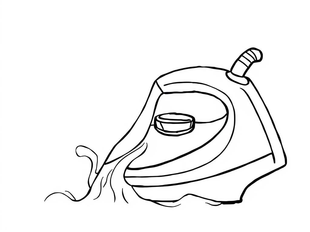 Appliances Coloring Page with Iron and Steam