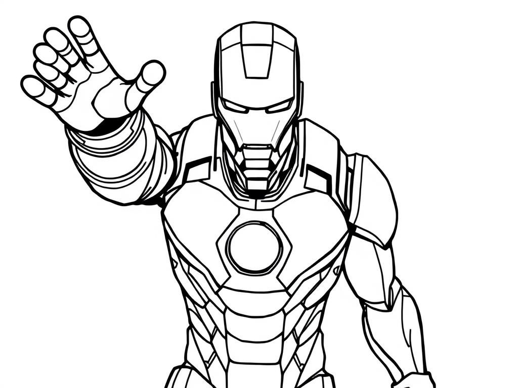 Iron Man Superhero Coloring Page
