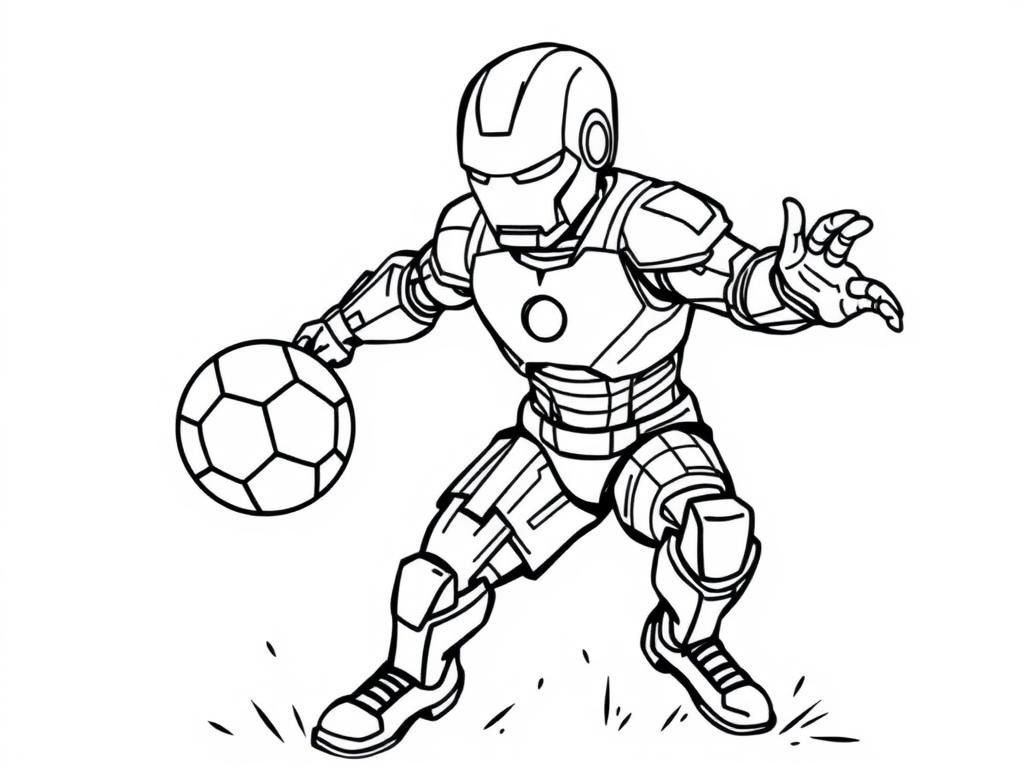 Preview of iron man playing soccer