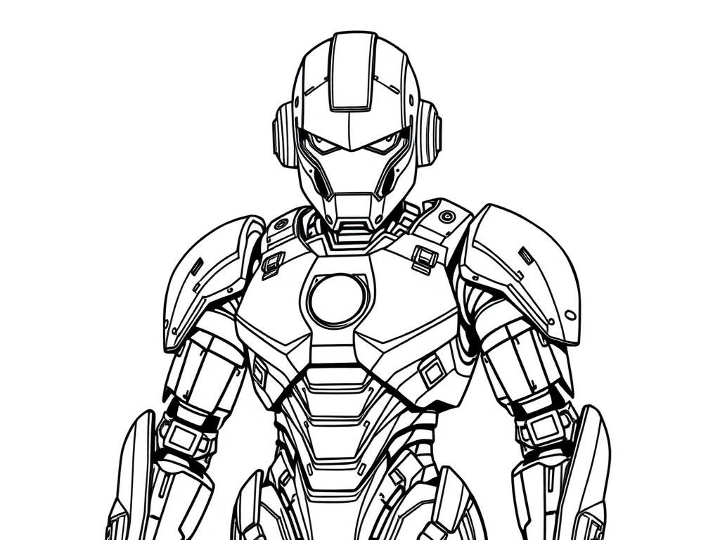 Robots Coloring Page - Fun Mechanical Suit
