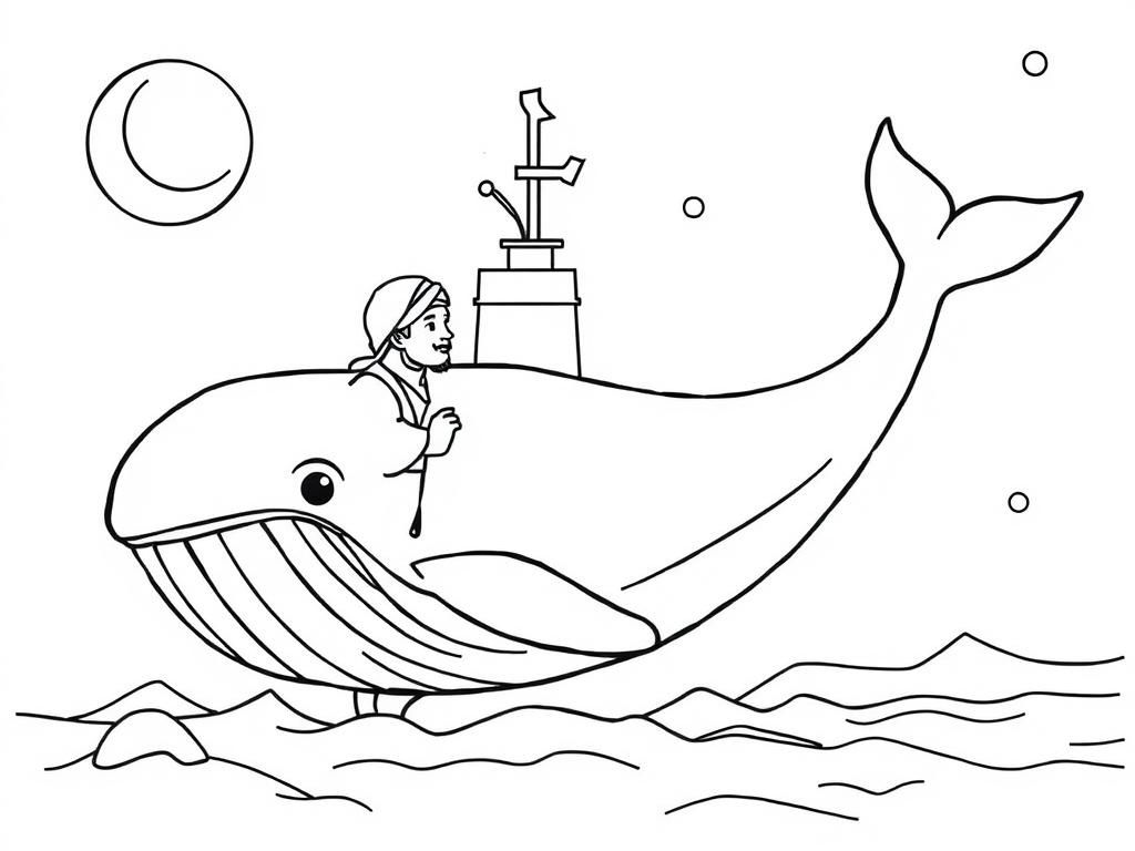 Kleurplaat Jona en de walvis
