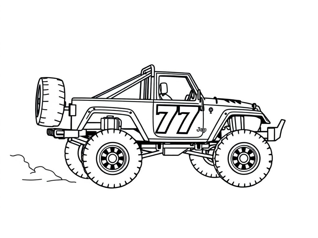 Jeep Off-Road Vehicle Coloring Page