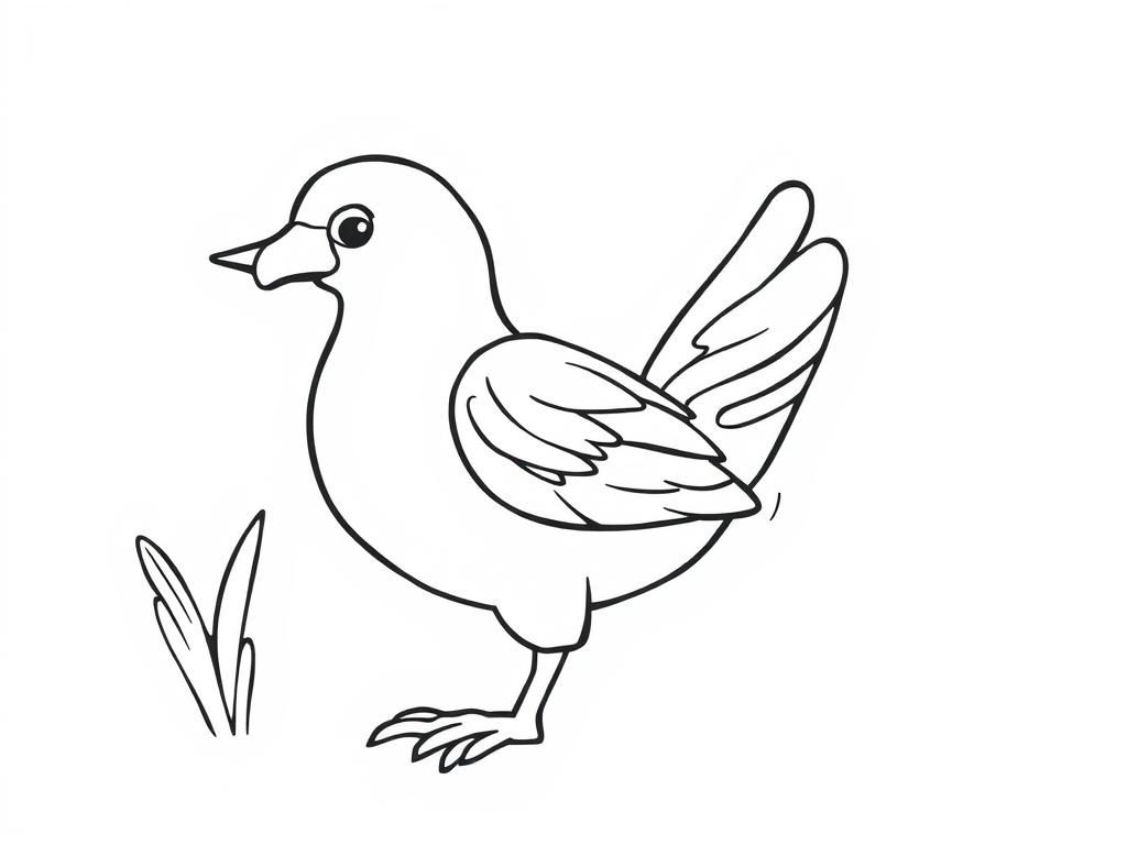 Bird Coloring Page for Kids