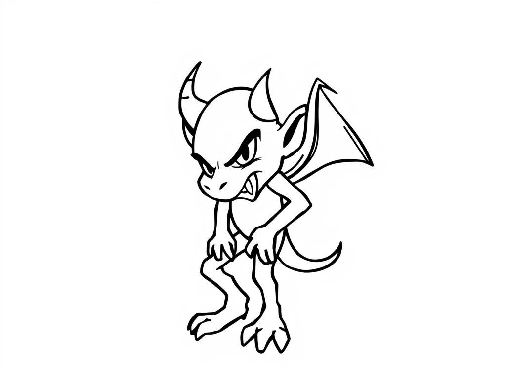 Cute Demon Coloring Page