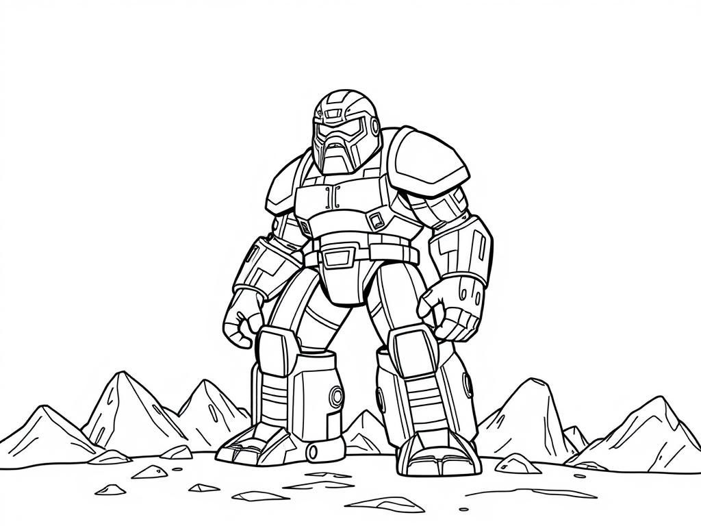 Robotic Warrior Coloring Page