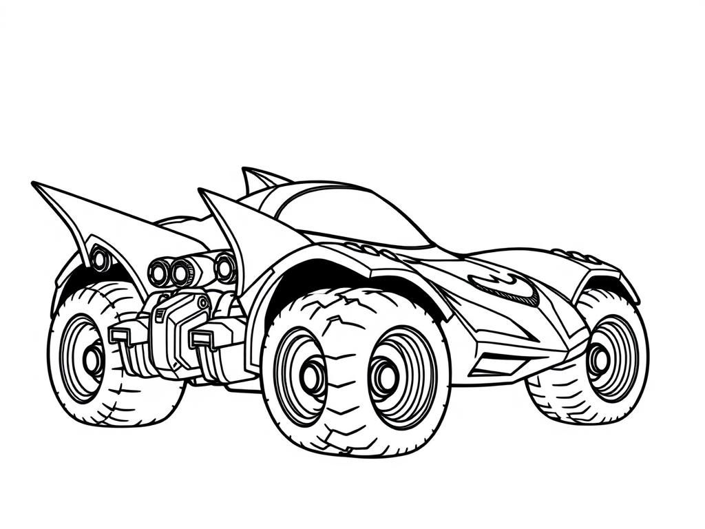 Batmobile Monster Truck Coloring Page