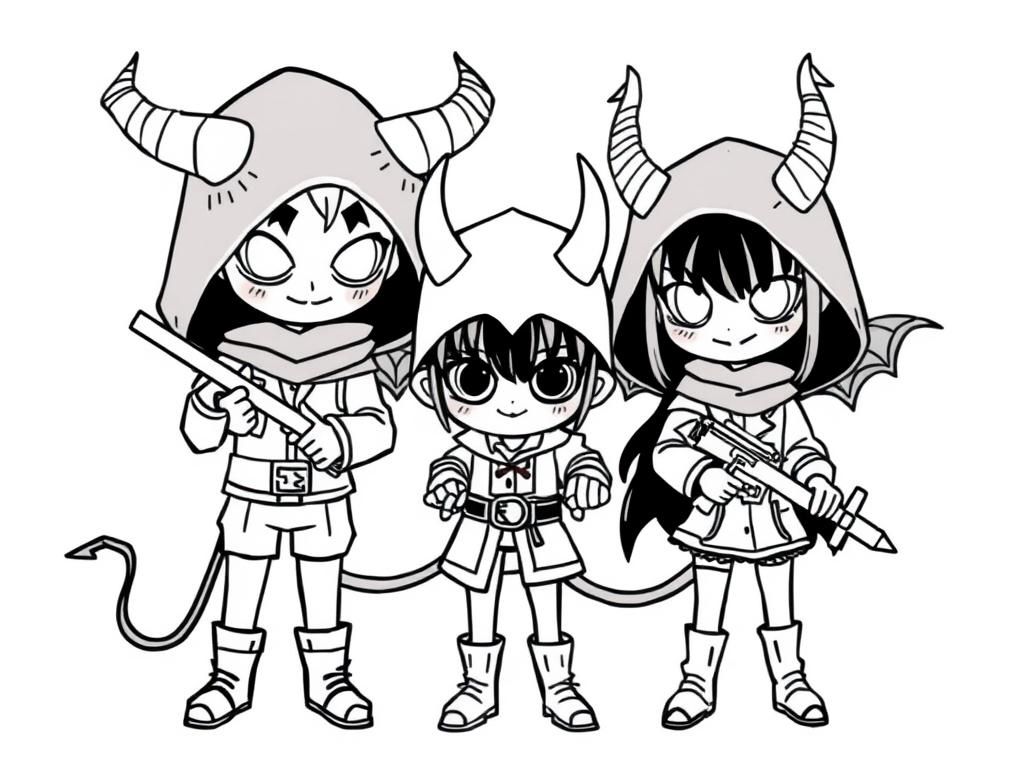 Demons Friends Coloring Page